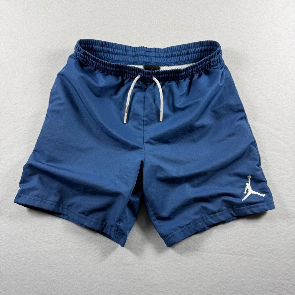 Nike‎ Air Jordan Poolside Blue Swim Trunks Youth Size M 10-12 Mesh Lined Jumpman